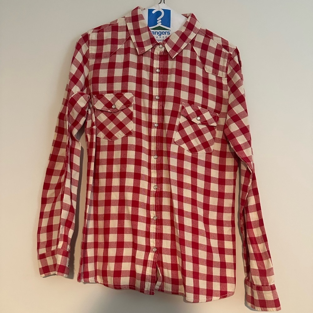 lovestitch plaid red button down